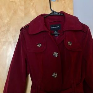London Fog Red Raincoat Trenchcoat